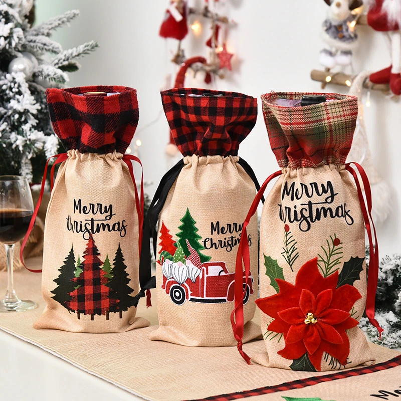 3 Pack Christmas Family Holiday Party Decorations Wine Bottle Cover 3 3 Pack Christmas Family Holiday Party Decorations Wine Bottle Cover