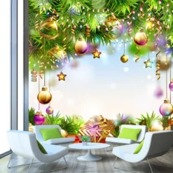 3D Christmas Flower Pines 6 Wallpaper Mural Wall Mural Wall Murals Removable Wallpaper Woven Paper ( -Amscan Sales Store 0263875cbcc1e3121c9e1a15056897fd