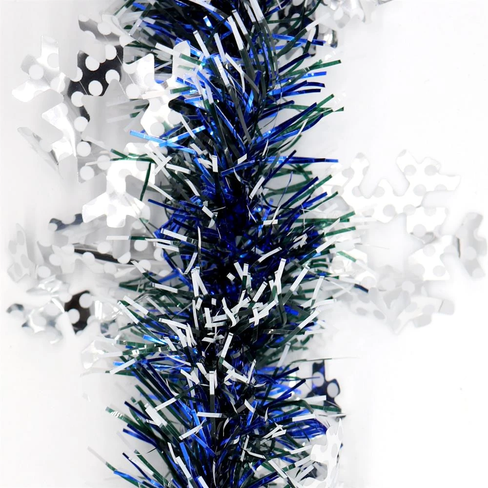 5x 2.5m Christmas Tinsel Xmas Garland Sparkly Snowflake Party Natural Home Décor - Snow In Blue 3 5x 2.5m Christmas Tinsel Xmas Garland Sparkly Snowflake Party Natural Home Décor - Snow In Blue