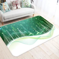 3D Christmas Forest 1 Non Slip Rug Mat Room Mat Quality Elegant Photo Carpet