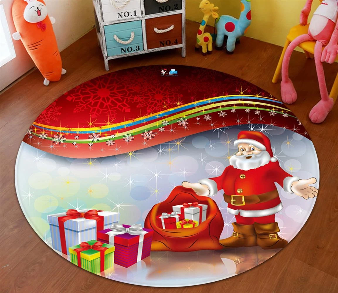 3D Gift Santa 66015 Christmas Round Non Slip Rug Mat Room Mat Quality Elegant Photo Carpet Xmas 4 3D Gift Santa 66015 Christmas Round Non Slip Rug Mat Room Mat Quality Elegant Photo Carpet Xmas - Image 2