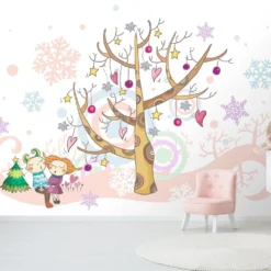 3D Christmas Tree 1724 Wall Murals Woven Paper (need Glue) -Amscan Sales Store 07a03188cf5c3478ef9448b96474d885