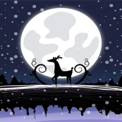 3D Christmas Bright Moon Reindeer 55 Wallpaper Mural Wall Mural Wall Murals Removable Wallpaper Self