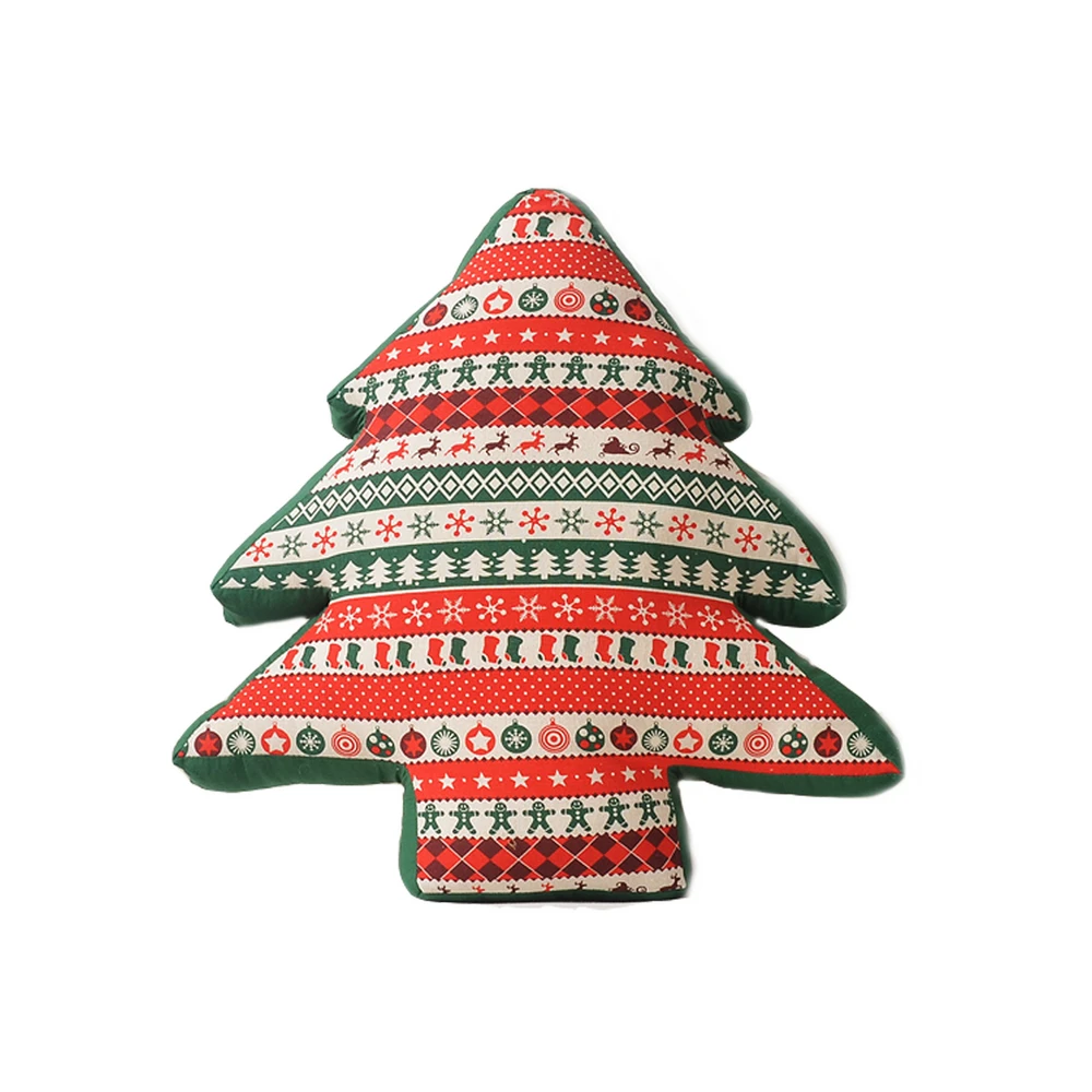 Nordic Red & Green Christmas Tree Cushion 48cm 5 Nordic Red & Green Christmas Tree Cushion 48cm - Image 3