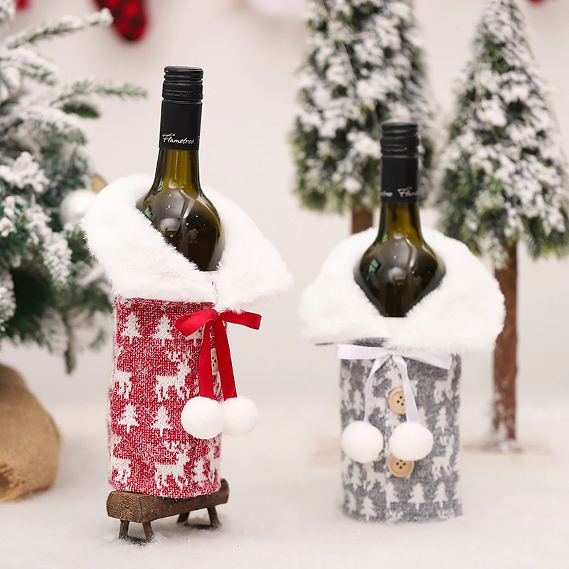 2 Pack Christmas Family Holiday Party Decorations Wine Bottle Cover 4 2 Pack Christmas Family Holiday Party Decorations Wine Bottle Cover - Image 2