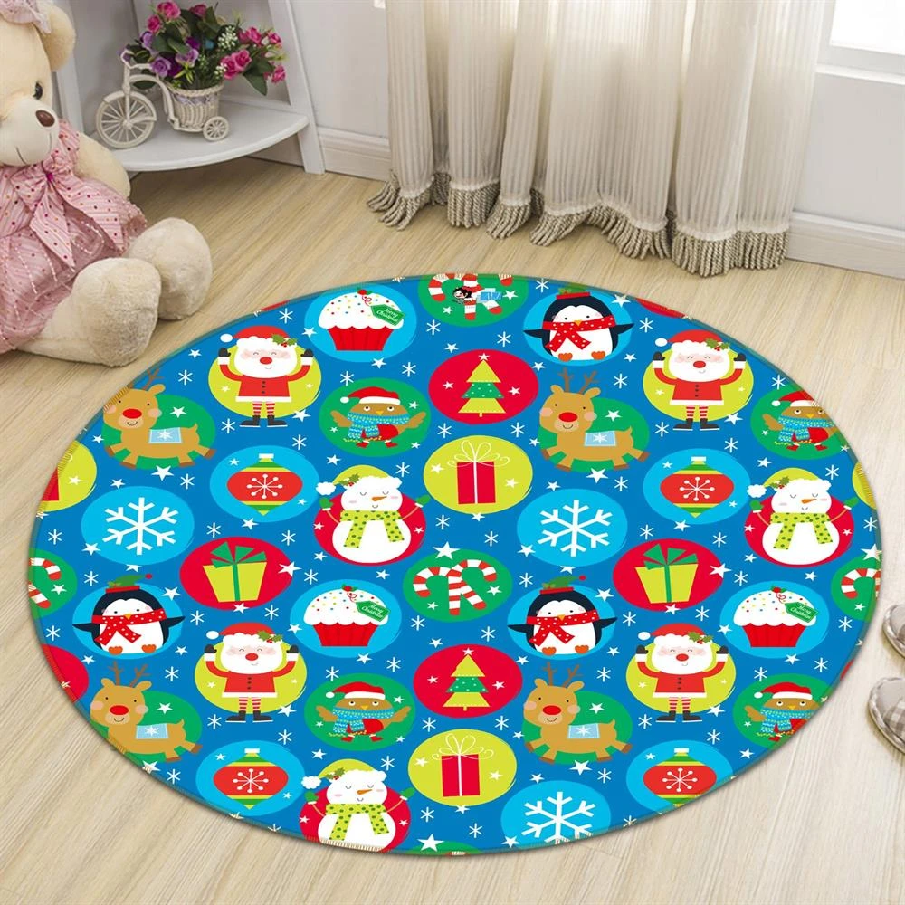 3D Snowman Penguin Circle Pattern 54200 Christmas Round Non Slip Rug Mat Room Mat Quality Elegant Ph 5 3D Snowman Penguin Circle Pattern 54200 Christmas Round Non Slip Rug Mat Room Mat Quality Elegant Ph - Image 3