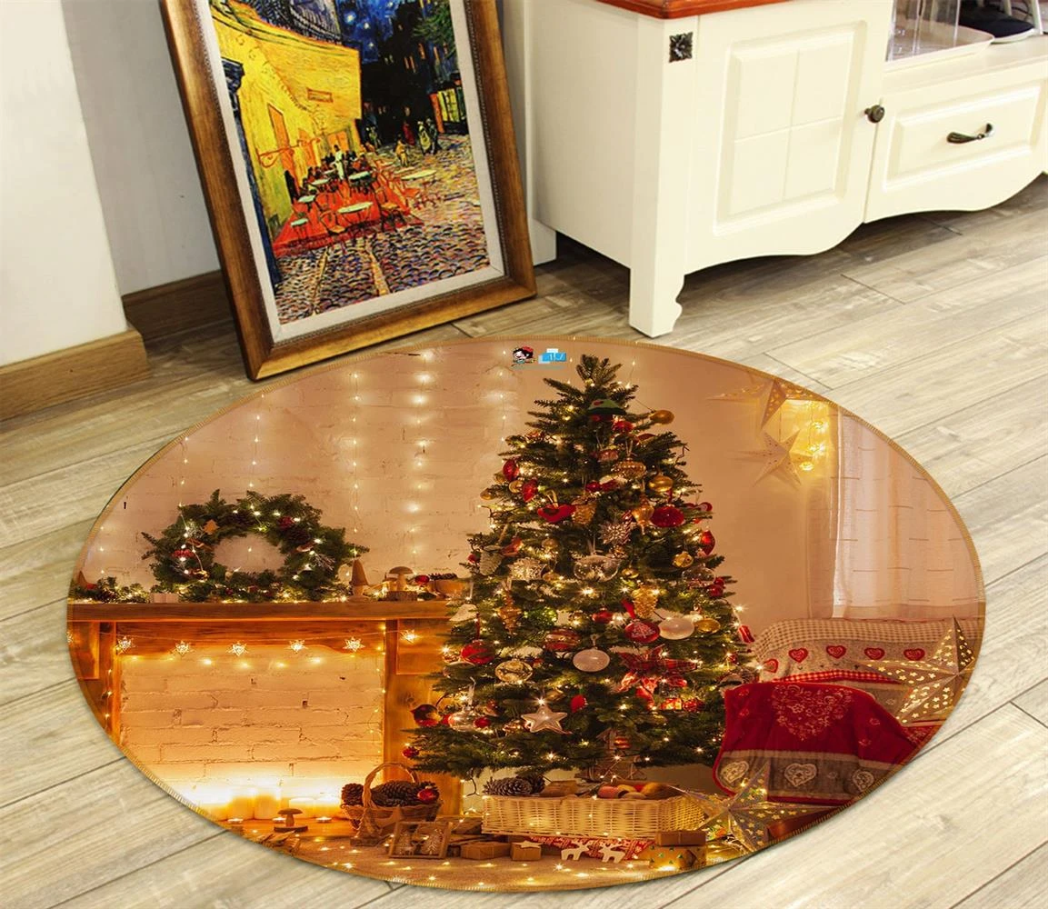 3D Tree 54077 Christmas Round Non Slip Rug Mat Room Mat Quality Elegant Photo Carpet Xmas 3 3D Tree 54077 Christmas Round Non Slip Rug Mat Room Mat Quality Elegant Photo Carpet Xmas