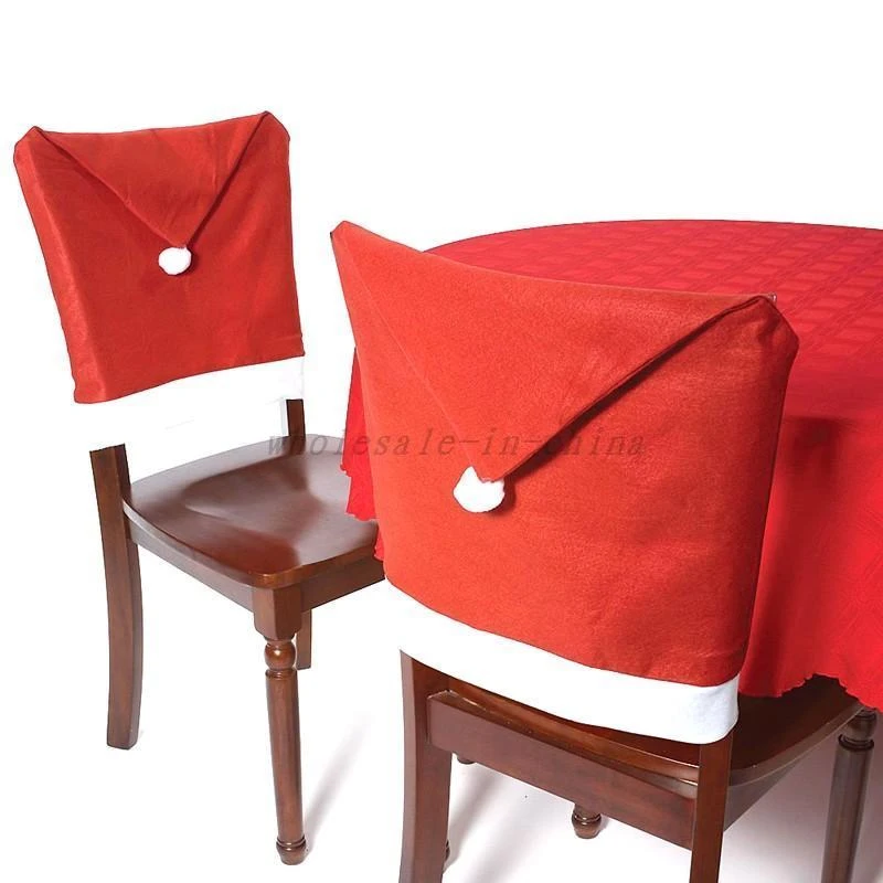 10 Christmas Chair Covers Dinner Table Santa Hat Home Decorations Ornaments Gift 4 10 Christmas Chair Covers Dinner Table Santa Hat Home Decorations Ornaments Gift - Image 2