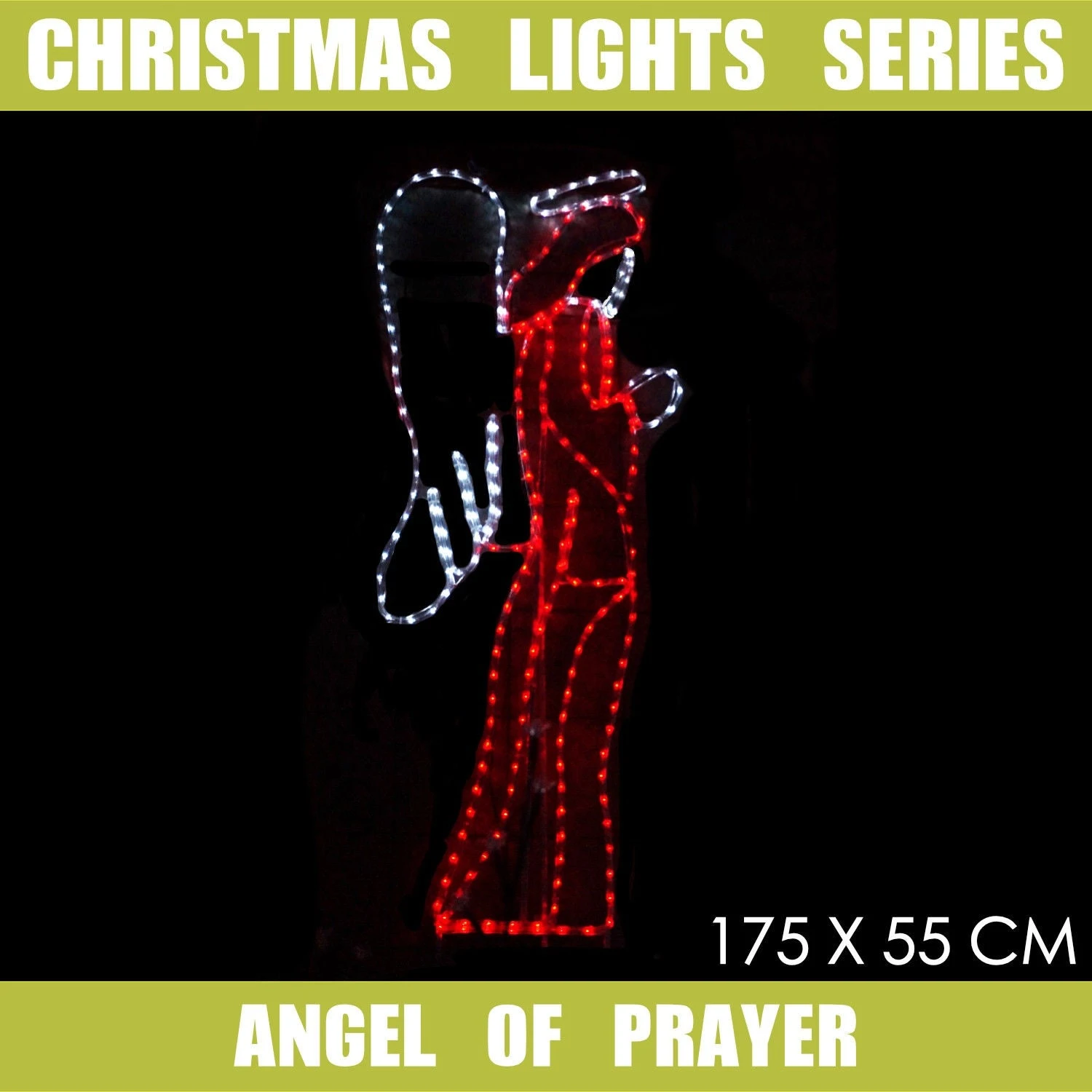 Christmas LED Motif Angel Of Prayer 170x55cm Indoor Outdoor Display Sign 4 Christmas LED Motif Angel Of Prayer 170x55cm Indoor Outdoor Display Sign - Image 2