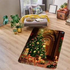 3D Tree 55028 Christmas Non Slip Rug Mat Room Mat Quality Elegant Photo Carpet Xmas