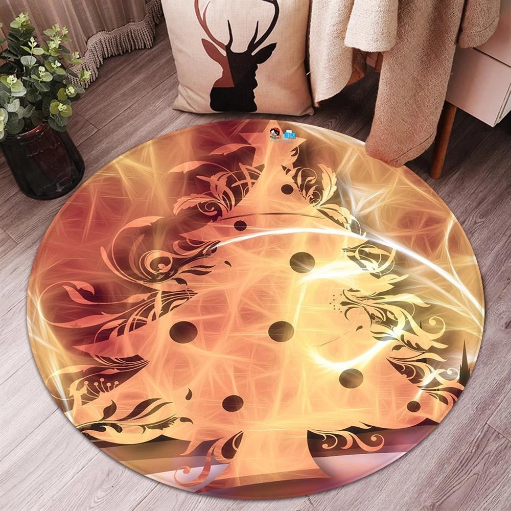 3D Flame Pattern Tree 65232 Christmas Round Non Slip Rug Mat Room Mat Quality Elegant Photo Carpet X 5 3D Flame Pattern Tree 65232 Christmas Round Non Slip Rug Mat Room Mat Quality Elegant Photo Carpet X - Image 3