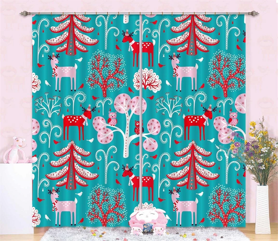 3D Christmas Cartoon Deer 57 Blockout Photo Curtain Printing Curtains Drapes Fabric Window 3 3D Christmas Cartoon Deer 57 Blockout Photo Curtain Printing Curtains Drapes Fabric Window