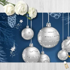 3D White Ball 51231 Christmas Non-slip Office Desk Mouse Mat Large Keyboard Pad Game Xmas