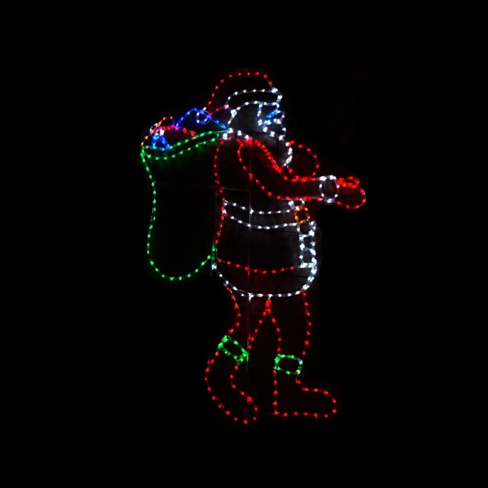 Christmas LED Motif Santa With Present Sack 160x130cm Indoor Outdoor Display Sign 3 Christmas LED Motif Santa With Present Sack 160x130cm Indoor Outdoor Display Sign