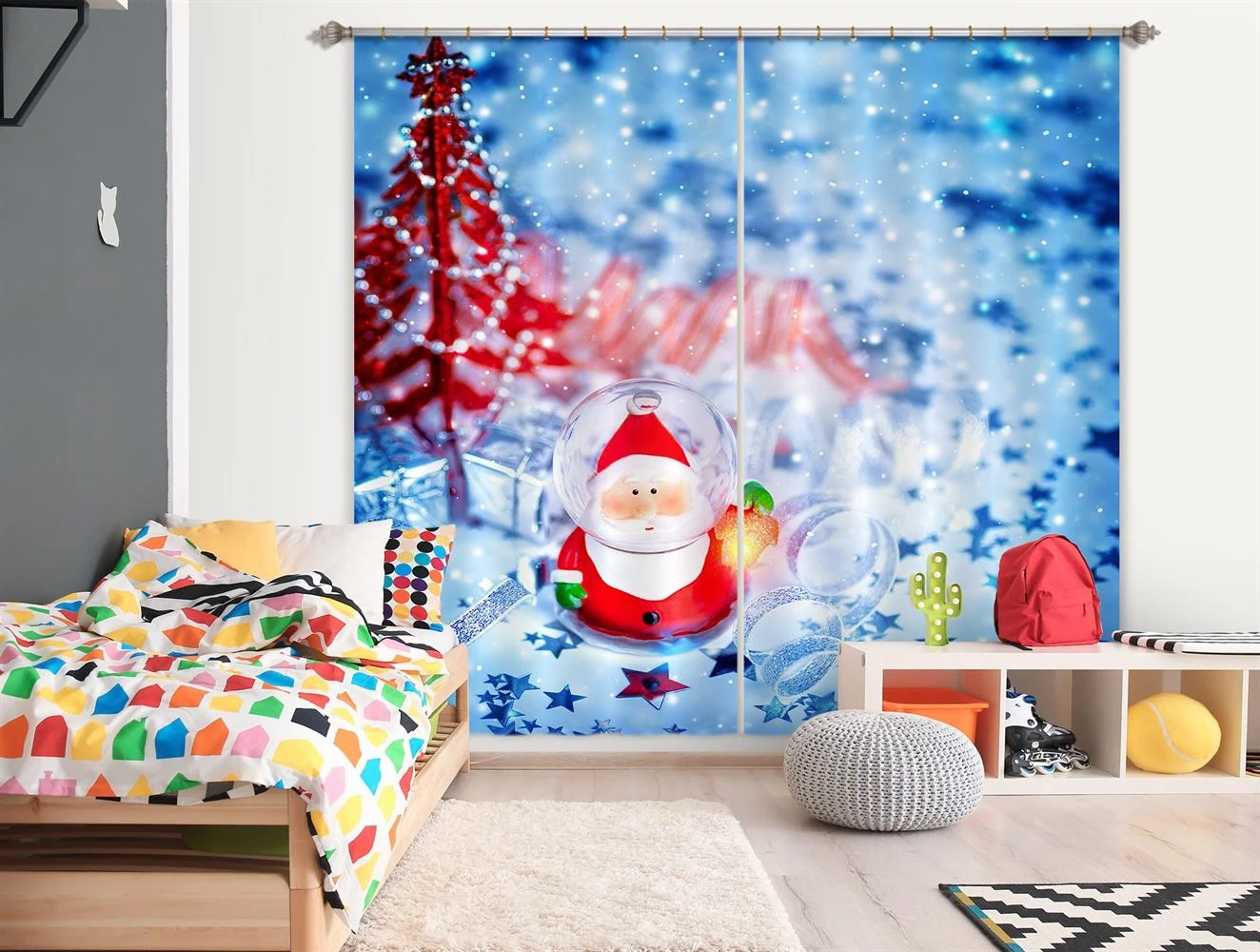 3D Santa Claus Ornaments 52018 Christmas Blockout Photo Curtain Printing Curtains Drapes Fabric Wind 5 3D Santa Claus Ornaments 52018 Christmas Blockout Photo Curtain Printing Curtains Drapes Fabric Wind - Image 3