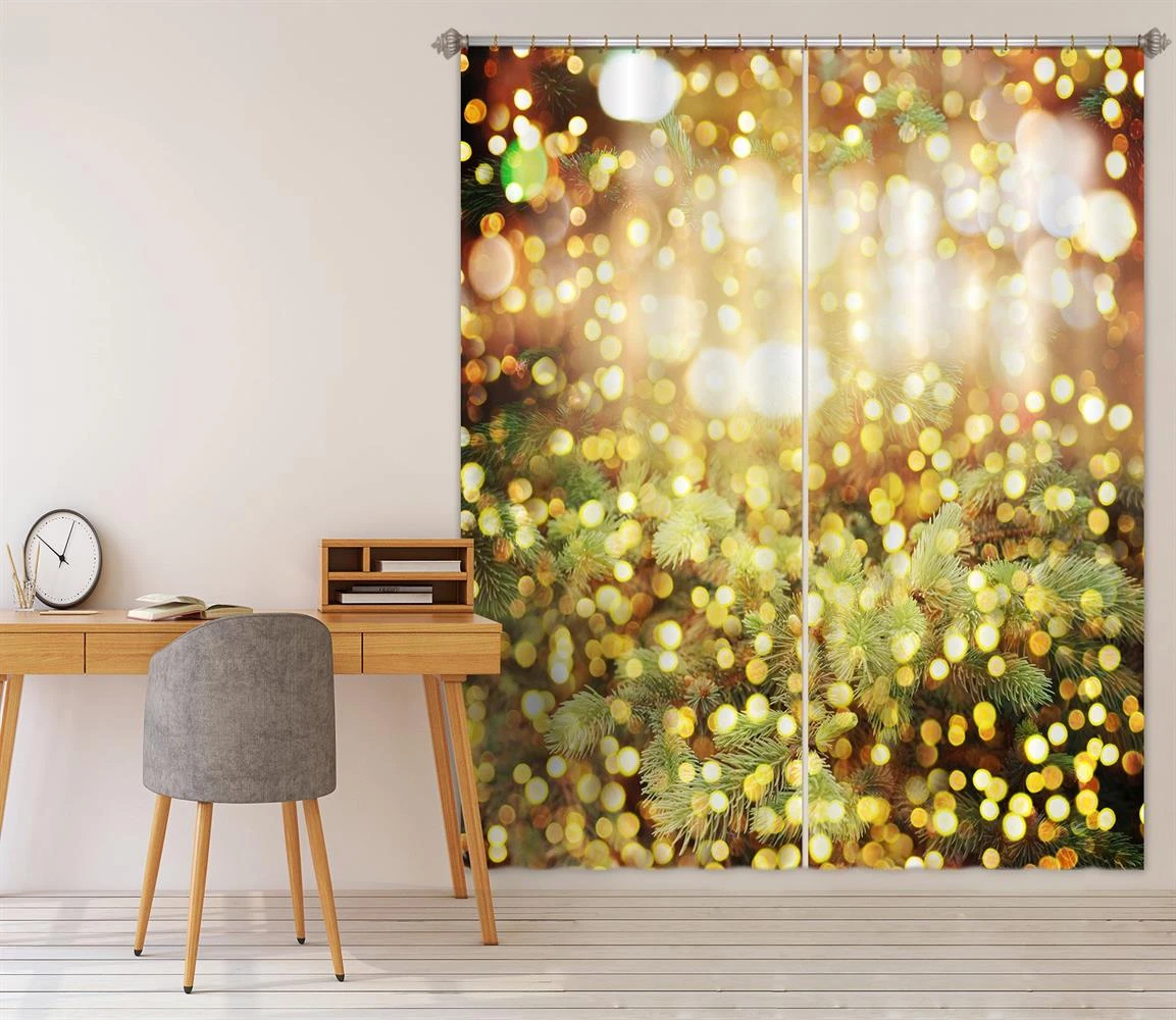 3D Aperture 52021 Christmas Blockout Photo Curtain Printing Curtains Drapes Fabric Window Xmas 5 3D Aperture 52021 Christmas Blockout Photo Curtain Printing Curtains Drapes Fabric Window Xmas - Image 3