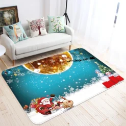 3D Snowfield Golden Ball 65206 Christmas Non Slip Rug Mat Room Mat Quality Elegant Photo Carpet Xmas