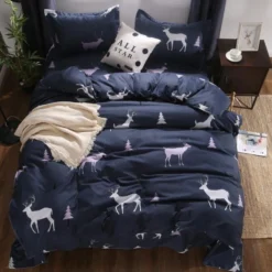 3D Deer Christmas Tree 12187 Bed Pillowcases Quilt Cover Set Bedding Set Pillowcases Duvet Cover KIN