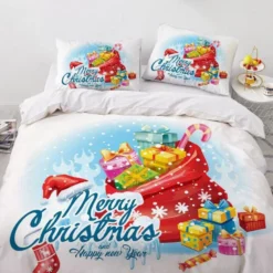 3D Christmas Gift 9150 Bed Pillowcases Quilt Cover Set Bedding Set Pillowcases Duvet Cover KING SING