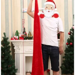 Christmas Unisex Adults Kids Novelty Hat Xmas Party Cap Santa Costume Dress Up - Long Santa Hat (Adu