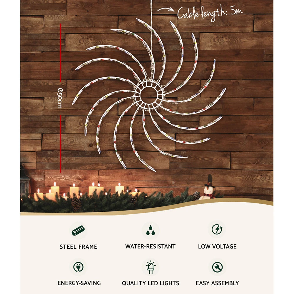 Jingle Jollys Christmas Motif Lights LED Spinner Rope Light Outdoor Decorations 6 Jingle Jollys Christmas Motif Lights LED Spinner Rope Light Outdoor Decorations - Image 4