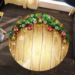 3D Board Christmas Decoration 098 Round Non Slip Rug Mat Room Mat Quality Elegant Photo Carpet