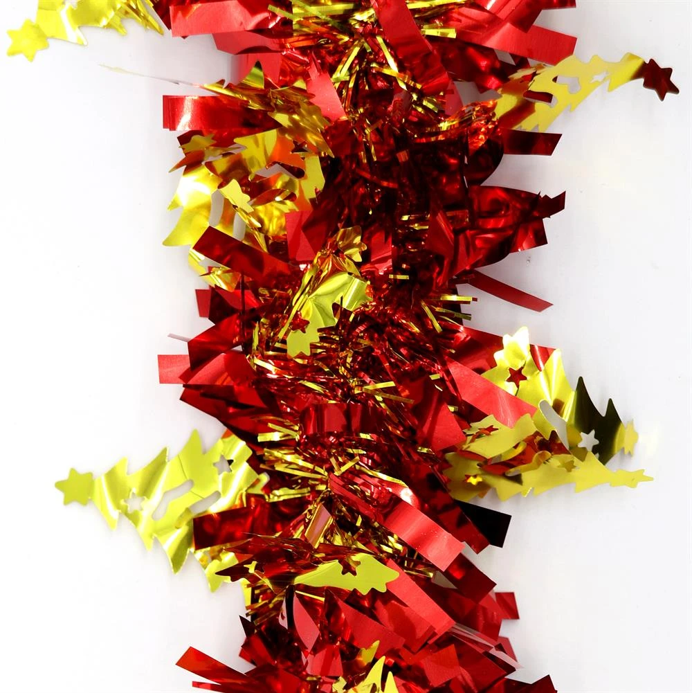 5x 2.5m Christmas Tinsel Xmas Garland Sparkly Snowflake Party Natural Home Décor - Trees (Gold Red) 3 5x 2.5m Christmas Tinsel Xmas Garland Sparkly Snowflake Party Natural Home Décor - Trees (Gold Red)