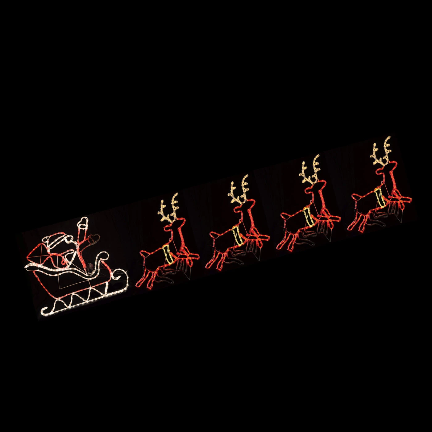 Christmas LED Motif Santa Riding Reindeers In Sleigh 560x80cm Indoor Outdoor Display Sign 5 Christmas LED Motif Santa Riding Reindeers In Sleigh 560x80cm Indoor Outdoor Display Sign - Image 3
