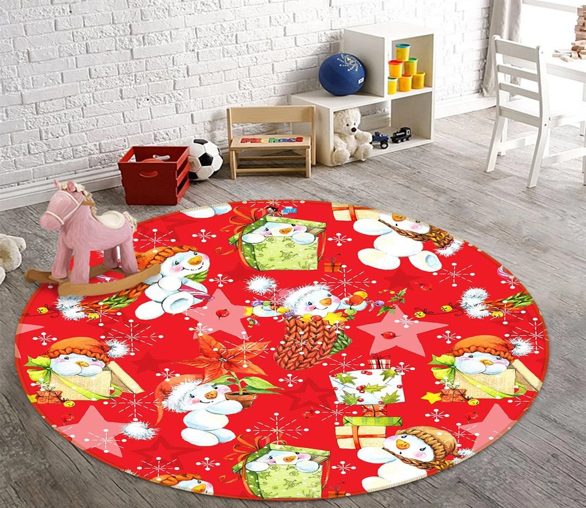 3D Snowman Doll Pattern 54030 Christmas Round Non Slip Rug Mat Room Mat Quality Elegant Photo Carpet 3 3D Snowman Doll Pattern 54030 Christmas Round Non Slip Rug Mat Room Mat Quality Elegant Photo Carpet