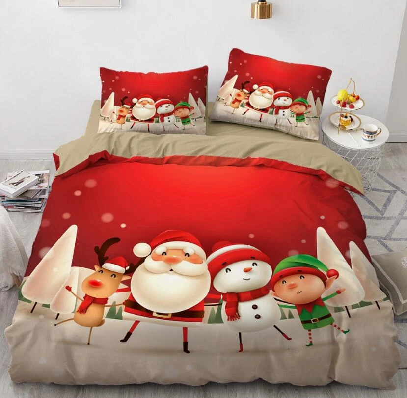 3D Cartoon Christmas 9141 Bed Pillowcases Quilt Cover Set Bedding Set Pillowcases Duvet Cover KING S 3 3D Cartoon Christmas 9141 Bed Pillowcases Quilt Cover Set Bedding Set Pillowcases Duvet Cover KING S