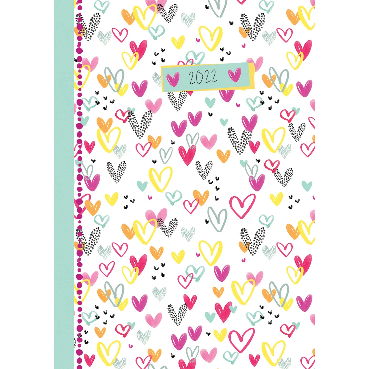 Hearts - 2022 Premium A5 Padded Cover Diary Planner Book Christmas New Year Gift 3 Hearts - 2022 Premium A5 Padded Cover Diary Planner Book Christmas New Year Gift