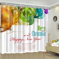 3D Bead Pendant Christmas 31 Blockout Photo Curtain Printing Curtains Drapes Fabric Window