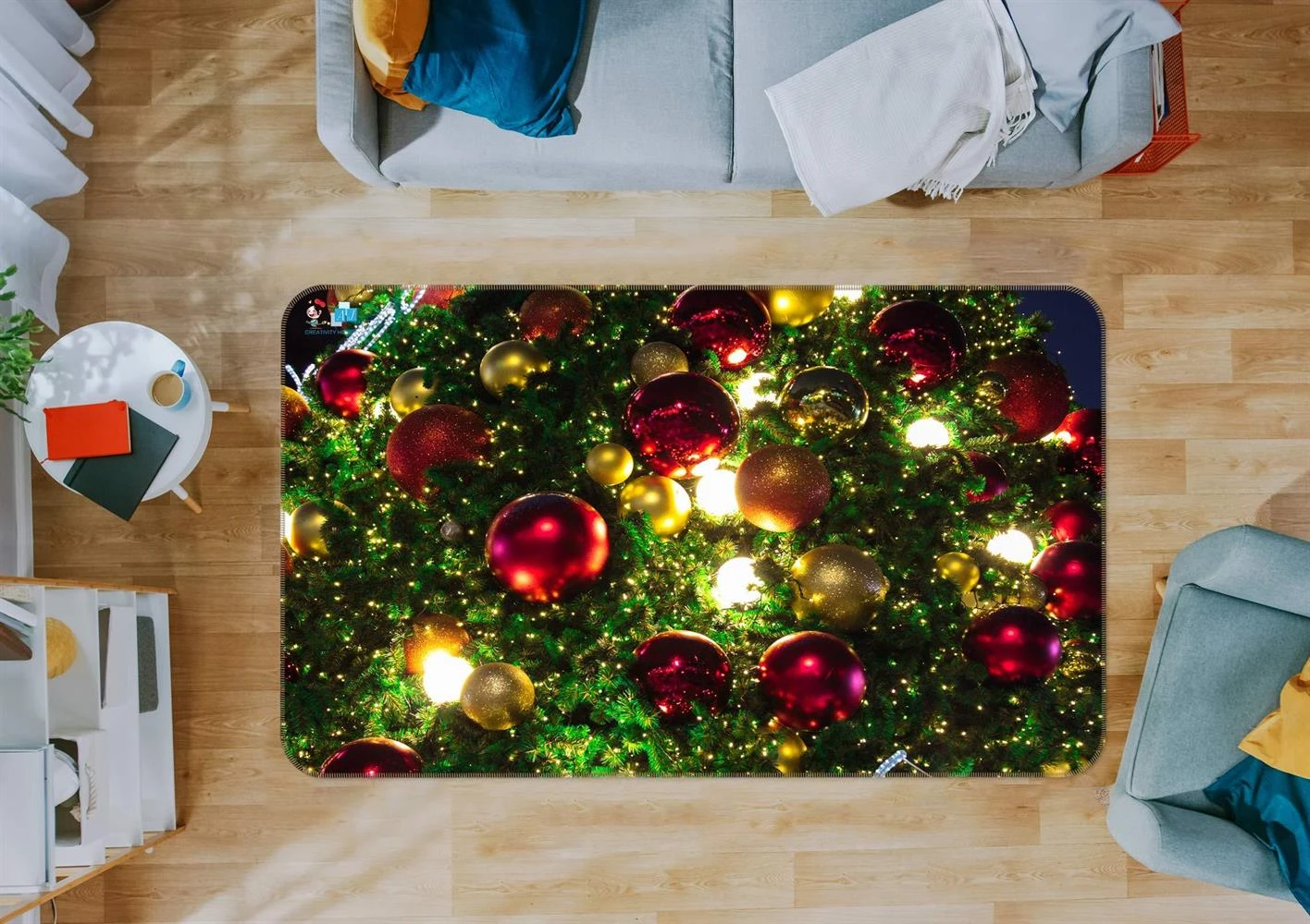 3D Ball 54254 Christmas Non Slip Rug Mat Room Mat Quality Elegant Photo Carpet Xmas 5 3D Ball 54254 Christmas Non Slip Rug Mat Room Mat Quality Elegant Photo Carpet Xmas - Image 3