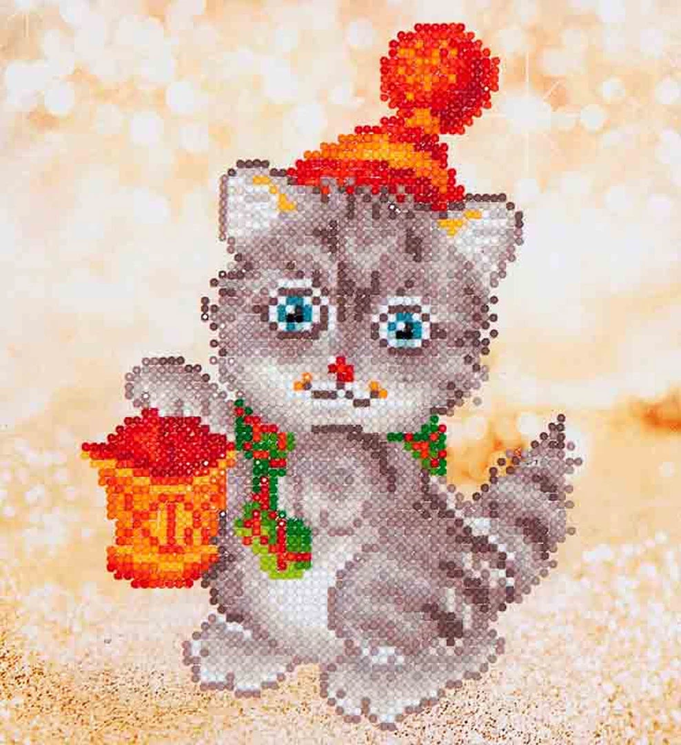 Diamond Dotz CHRISTMAS KITTEN GLOW DD3.013, 5D Diamond Art Kit 3 Diamond Dotz CHRISTMAS KITTEN GLOW DD3.013, 5D Diamond Art Kit