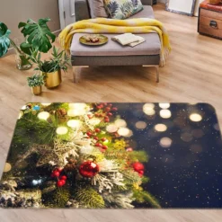3D Tree Pendant 55107 Christmas Non Slip Rug Mat Room Mat Quality Elegant Photo Carpet Xmas