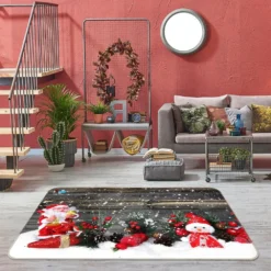 3D Snow Doll 55094 Christmas Non Slip Rug Mat Room Mat Quality Elegant Photo Carpet Xmas
