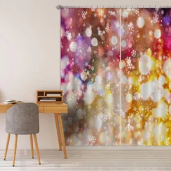 3D Snowflake Aperture 52058 Christmas Blockout Photo Curtain Printing Curtains Drapes Fabric Window