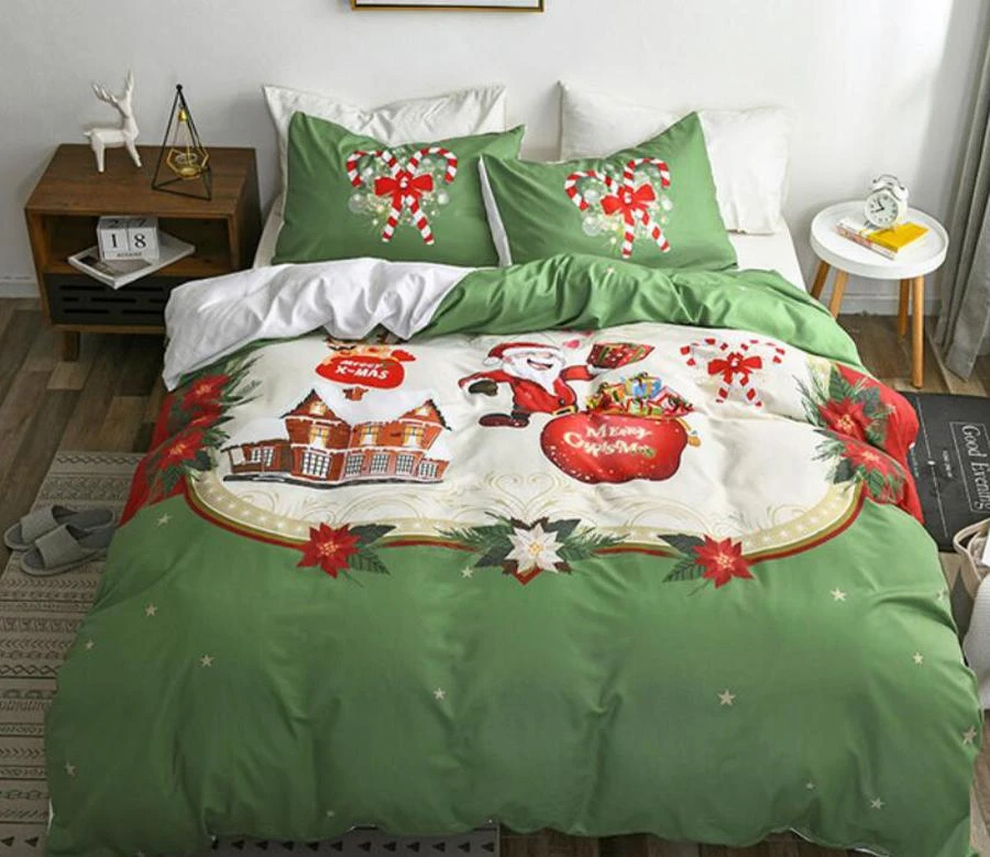 3D Green Christmas Gift 1072 Bed Pillowcases Quilt Cover Set Bedding Set Pillowcases Duvet Cover KIN 4 3D Green Christmas Gift 1072 Bed Pillowcases Quilt Cover Set Bedding Set Pillowcases Duvet Cover KIN - Image 2