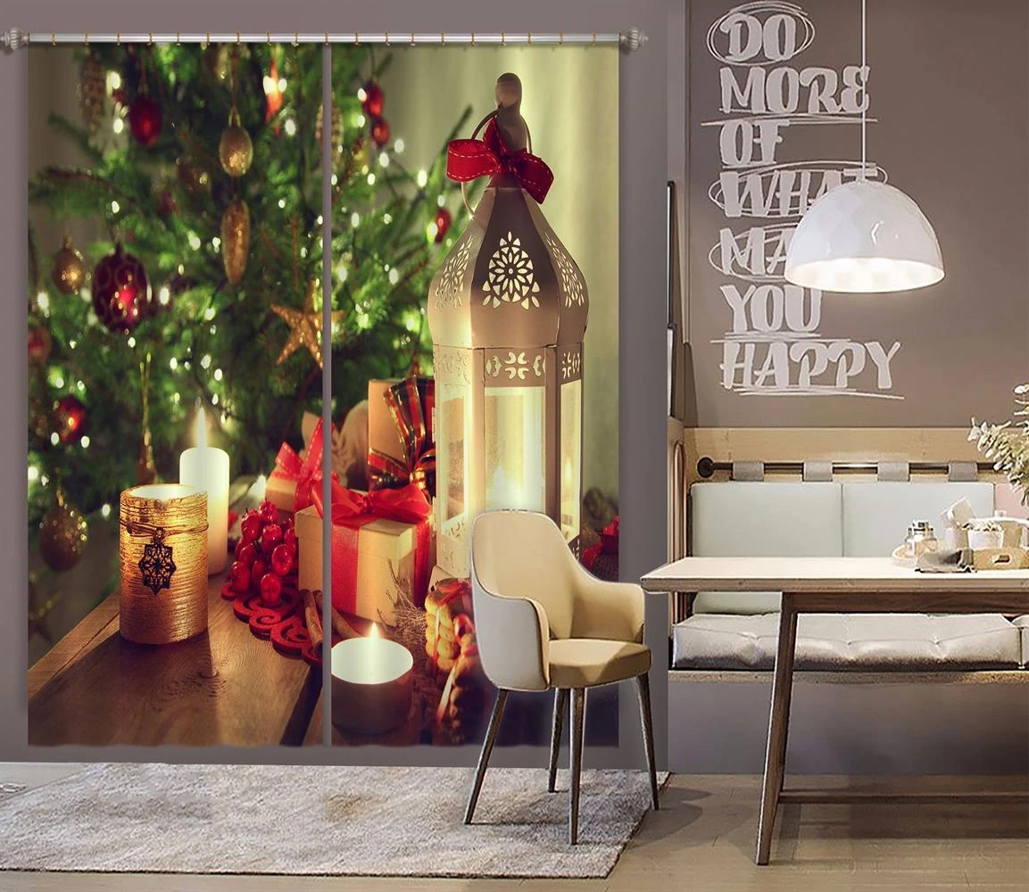 3D Candle Gift 52014 Christmas Blockout Photo Curtain Printing Curtains Drapes Fabric Window Xmas 5 3D Candle Gift 52014 Christmas Blockout Photo Curtain Printing Curtains Drapes Fabric Window Xmas - Image 3