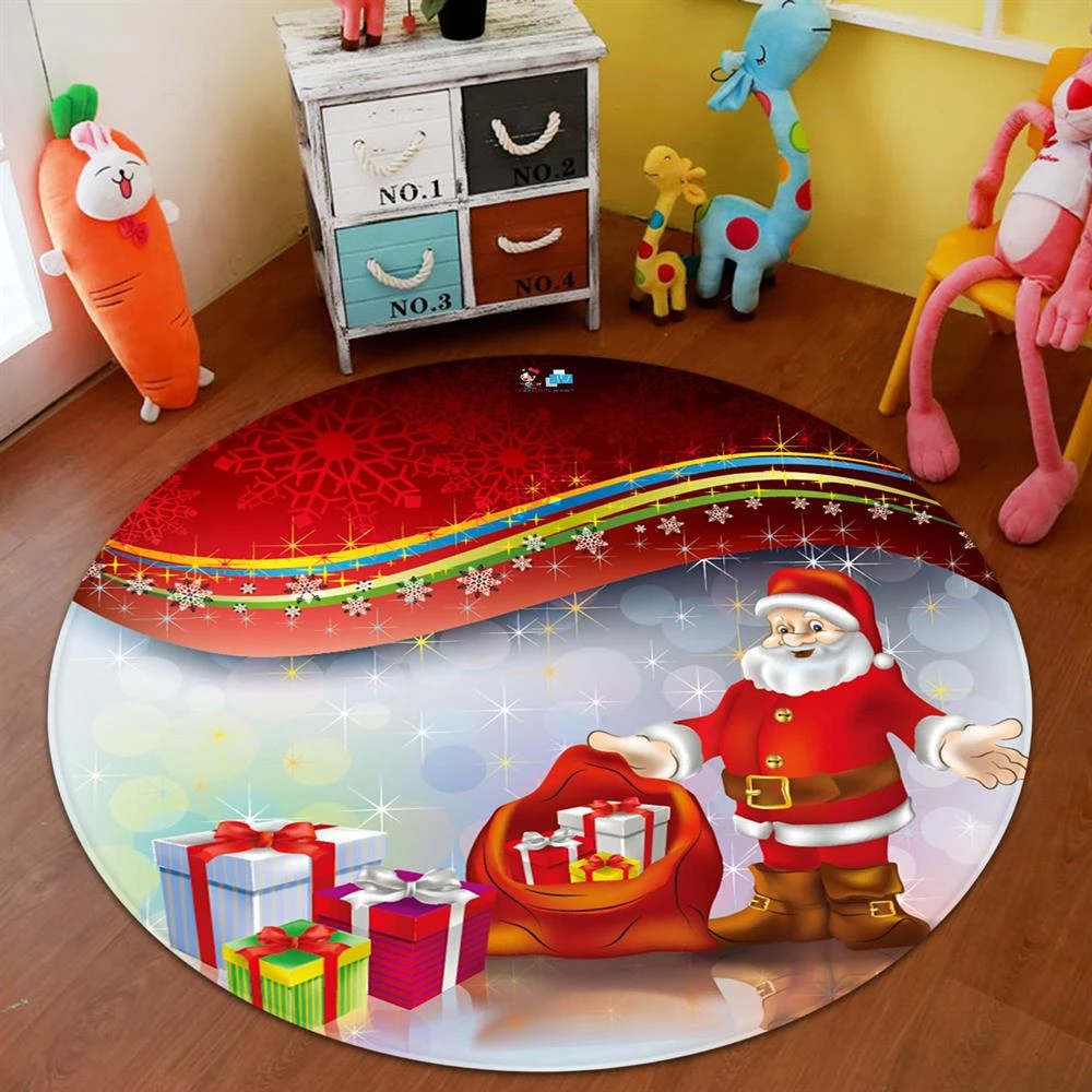 3D Gift Santa 66015 Christmas Round Non Slip Rug Mat Room Mat Quality Elegant Photo Carpet Xmas 5 3D Gift Santa 66015 Christmas Round Non Slip Rug Mat Room Mat Quality Elegant Photo Carpet Xmas - Image 3