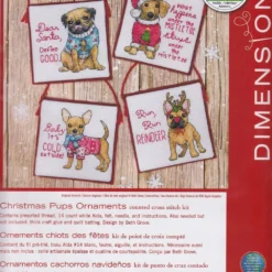 CHRISTMAS PUPS ORNAMENTS Counted Cross Stitch Kit, Set Of 4, 70-08972