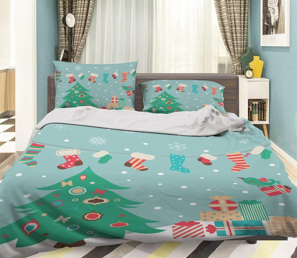 3D Cartoon Christmas Tree 22 Bed Pillowcases Quilt Cover Set Bedding Set Pillowcases Duvet Cover KIN 4 3D Cartoon Christmas Tree 22 Bed Pillowcases Quilt Cover Set Bedding Set Pillowcases Duvet Cover KIN - Image 2