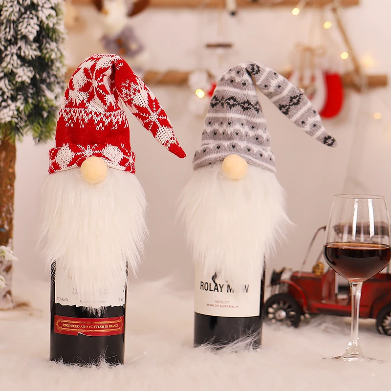 4 Pack Christmas Family Holiday Party Decorations Wine Bottle Cover 5 4 Pack Christmas Family Holiday Party Decorations Wine Bottle Cover - Image 3