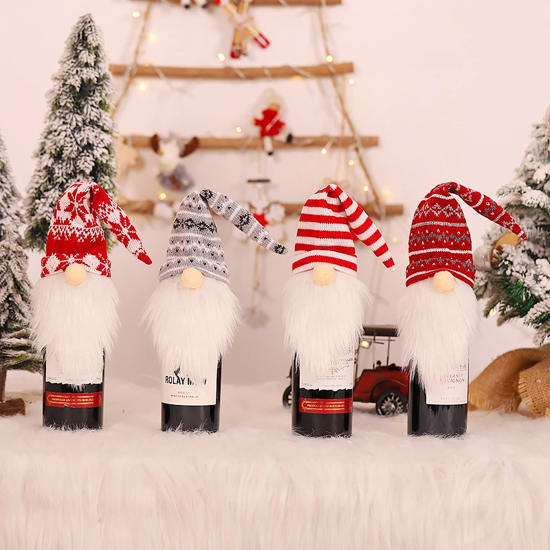 4 Pack Christmas Family Holiday Party Decorations Wine Bottle Cover 7 4 Pack Christmas Family Holiday Party Decorations Wine Bottle Cover - Image 5