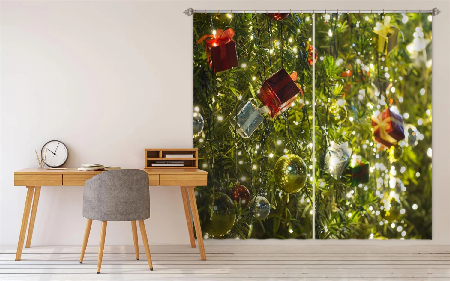 3D Gift Box Pendant 52056 Christmas Blockout Photo Curtain Printing Curtains Drapes Fabric Window Xm 4 3D Gift Box Pendant 52056 Christmas Blockout Photo Curtain Printing Curtains Drapes Fabric Window Xm - Image 2