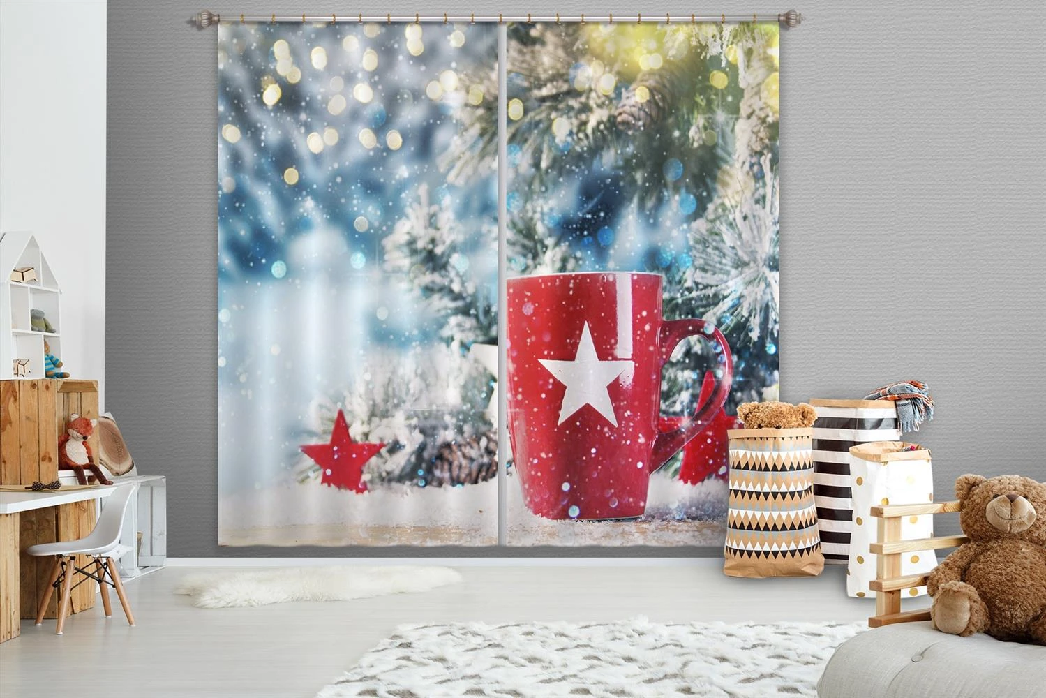 3D Red Water Flass 52045 Christmas Blockout Photo Curtain Printing Curtains Drapes Fabric Window Xma 3 3D Red Water Flass 52045 Christmas Blockout Photo Curtain Printing Curtains Drapes Fabric Window Xma