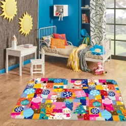 3D Colored Square 54216 Christmas Non Slip Rug Mat Room Mat Quality Elegant Photo Carpet Xmas