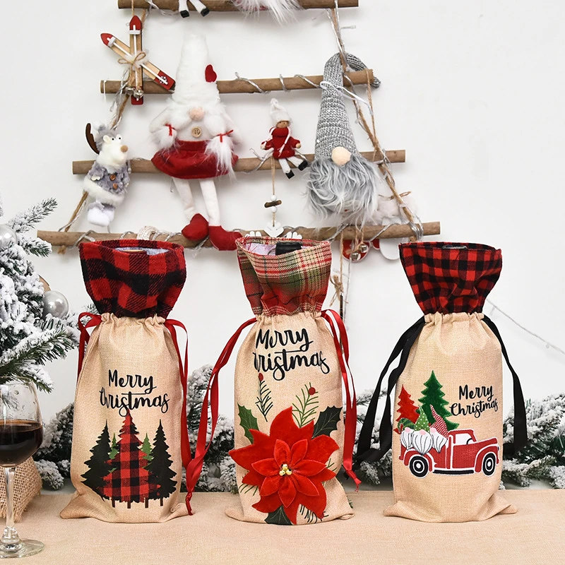 3 Pack Christmas Family Holiday Party Decorations Wine Bottle Cover 6 3 Pack Christmas Family Holiday Party Decorations Wine Bottle Cover - Image 4
