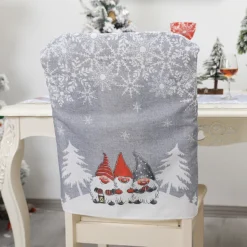 Christmas Family Holiday Party Decorations Chair Cover Protector Seat Slipcovers,Grey