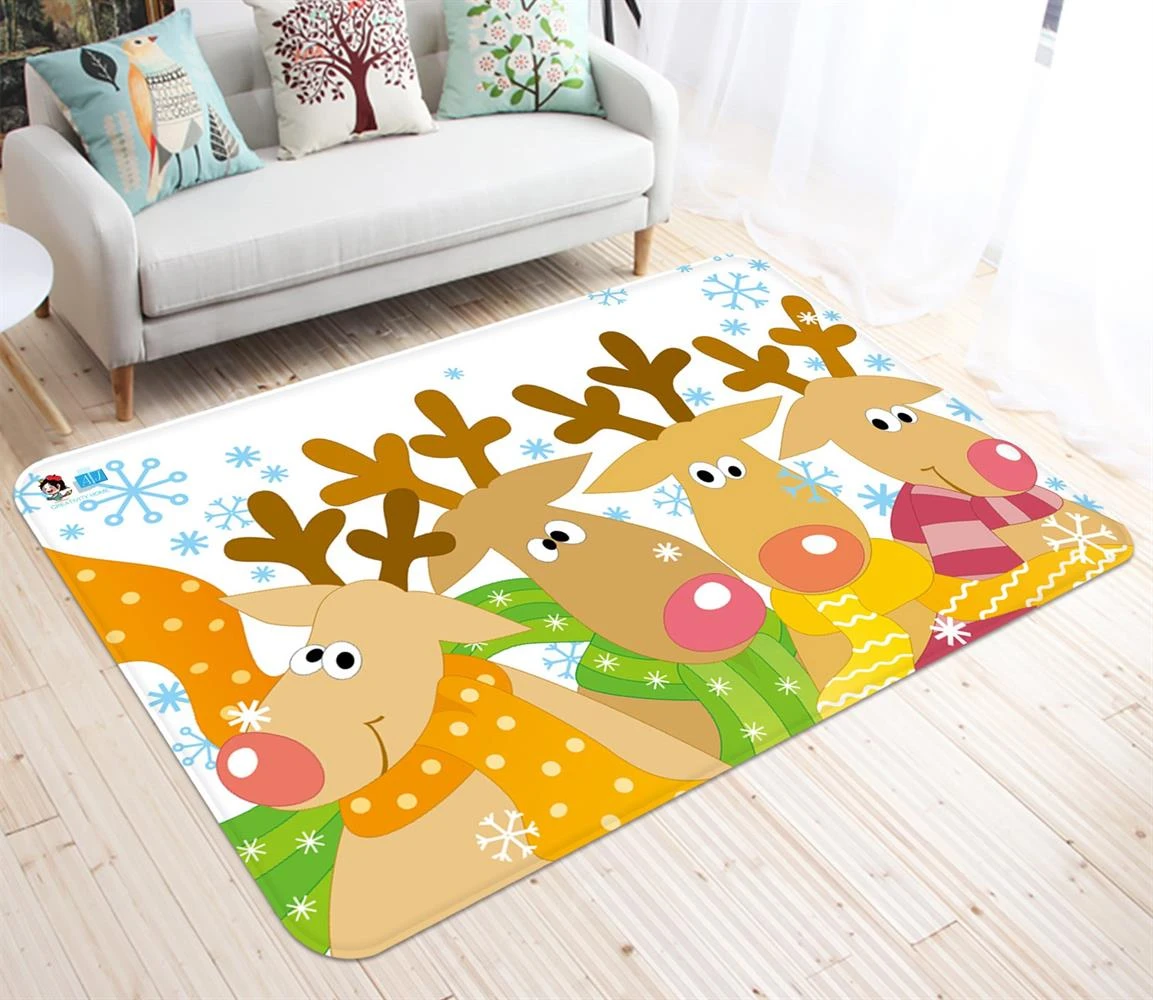 3D Group Deer Snowflake 65174 Christmas Non Slip Rug Mat Room Mat Quality Elegant Photo Carpet Xmas 5 3D Group Deer Snowflake 65174 Christmas Non Slip Rug Mat Room Mat Quality Elegant Photo Carpet Xmas - Image 3